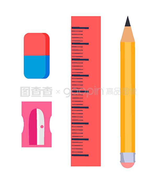 白色文具的純真魅力 一組獨立矢量插圖賞析